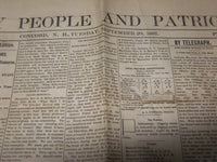 1887 SEPTEMBER 20 DAILY PEOPLE AND PATRIOT NEWSPAPER - CONCORD, NH - NP 3878R