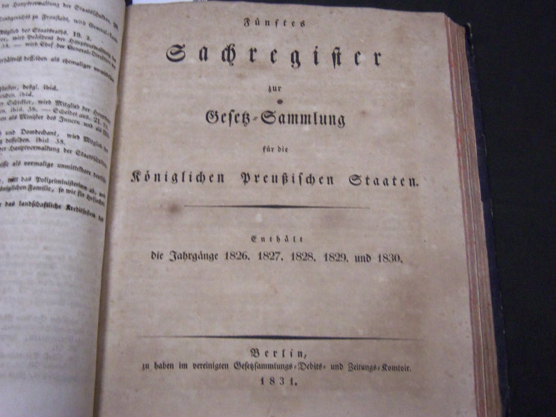 1830 ANHANG ZUR OEFER SAMMLUNG FUR DIE KONIGLICHEN PREUBISCHEN STAATEN - KD 35