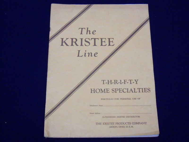 1930'S THE KRISTEE LINE THRIFTY HOME SPECIALTIES CATALOG - GREAT ADS - J 1973