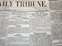 1849 SEPTEMBER NEW YORK DAILY TRIBUNE NEWSPAPER LOT OF 24 - GOLD RUSH - NP 5839H