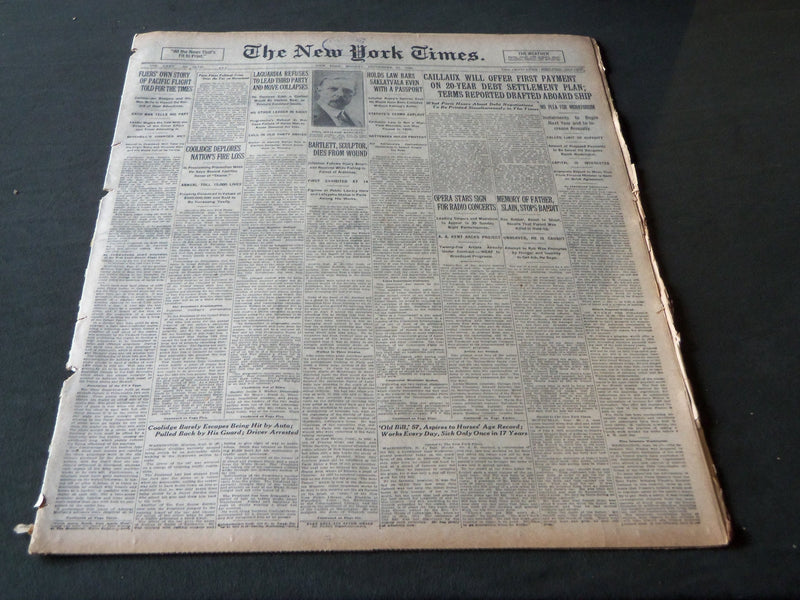1925 SEPT 21 NEW YORK TIMES - LA GUARDIA REFUSES TO LEAD THIRD PARTY - NT 7203