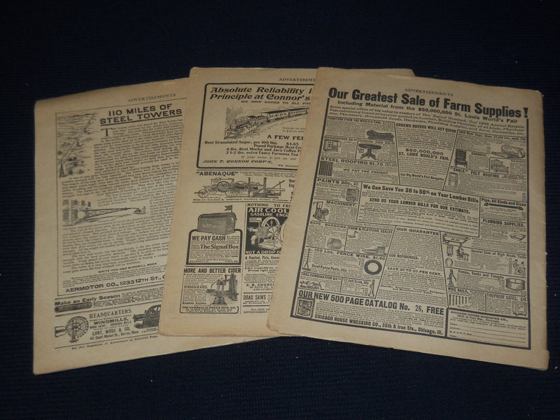 1903-1906 NEW ENGLAND HOMESTEAD NEWSPAPER LOT OF 3 - SPRINGFIELD MASS - NP 3878B
