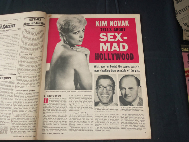 1963 FEBRUARY THE NATIONAL POLICE GAZETTE MAGAZINE - KIM NOVAK - B 5719
