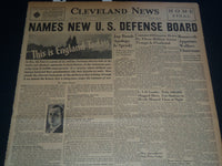 1941 JULY 31 CLEVELAND NEWS NEWSPAPER - THIS IS ENGLAND TODAY - NEVINS - NT 7472