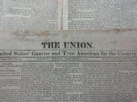1818 THE UNION U.S. GAZETTE & TRUE AMERICAN NEWSPAPER LOT OF 8 DIFF - NP 1475