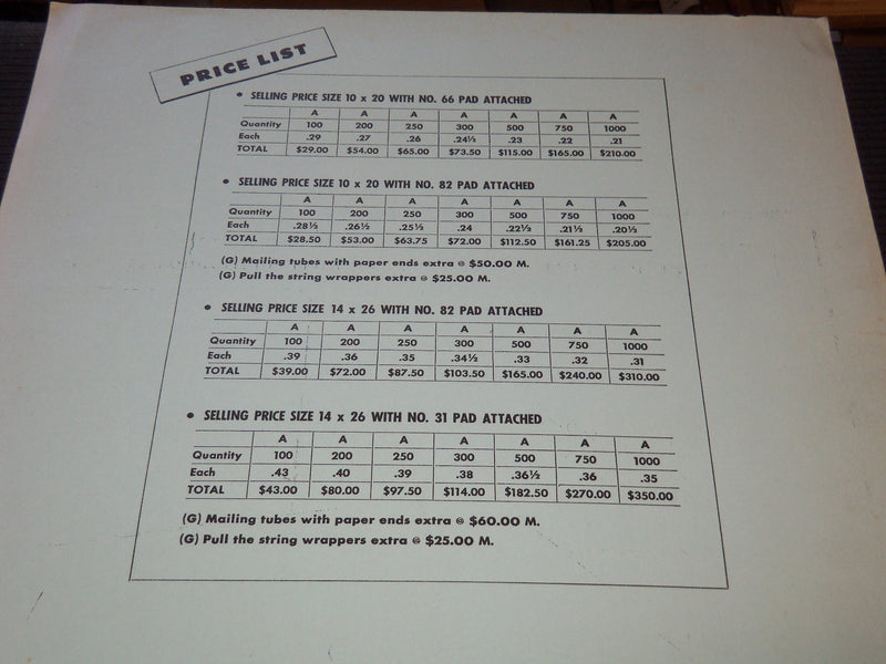 1954 BEAUX-ART HANGERS CALENDAR SALESMAN SAMPLE SHEETS BOOK - C 11