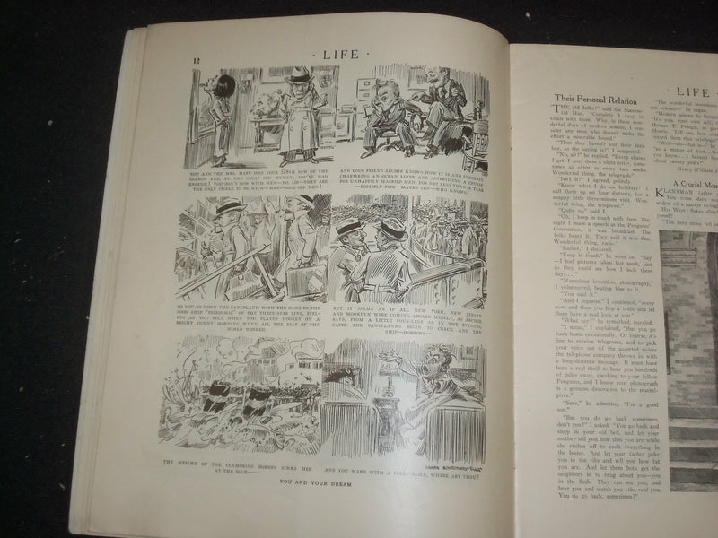 1924 NOVEMBER 20 LIFE MAGAZINE - THANKSGIVING NUMBER - BIRCH-BARK NEWS - ST 6505