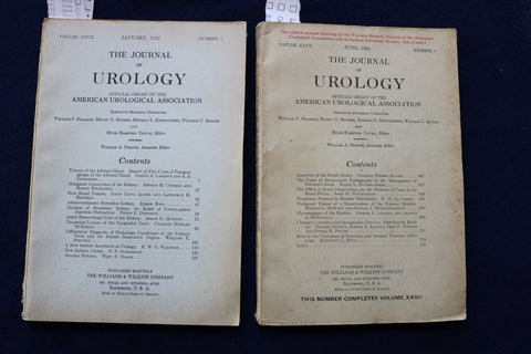 1932 THE JOURNAL OF UROLOGY - LOT OF 2 - SOFTCOVER BOOKS - K 1434