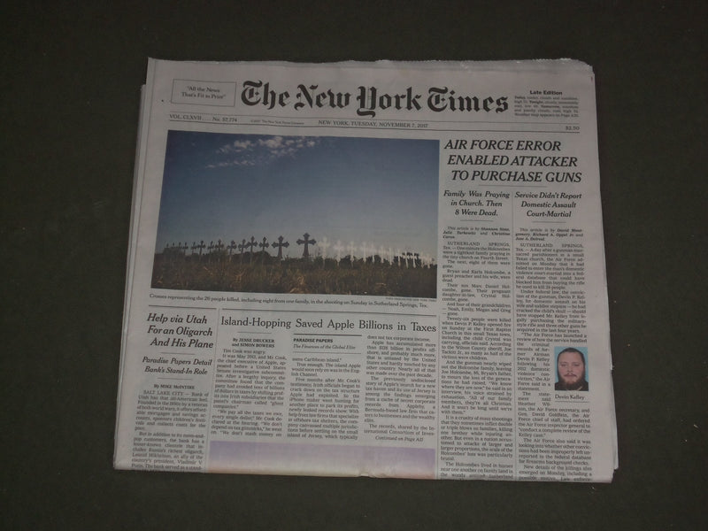 2017 NOVEMBER 7 NEW YORK TIMES-AIR FORCE ERROR ENABLED ATTACKER TO PURCHASE GUNS