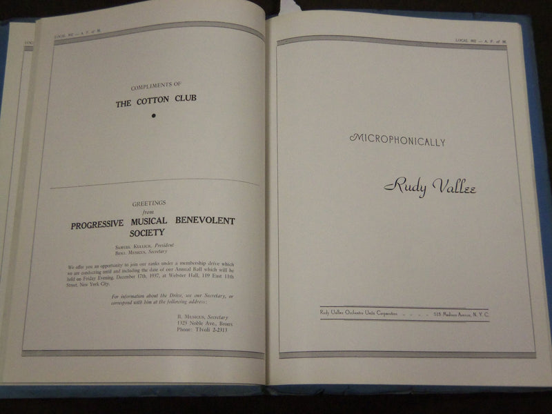 1937 ASSOCIATED MUSICIANS MEDICAL FUND BENEFIT LOCAL 802 PROGRAM - J 2081