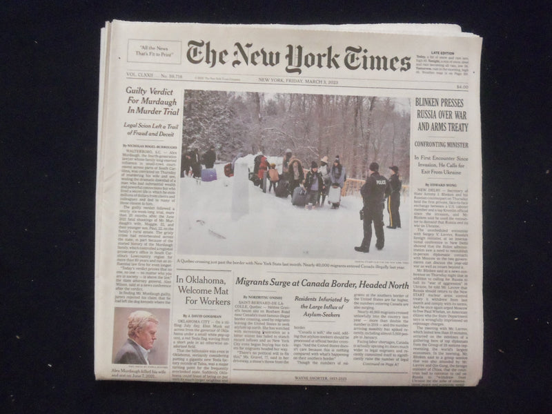 2023 MARCH 3 NEW YORK TIMES - GUILTY VERDICT FOR ALEX MURDAUGH IN MURDER TRIAL
