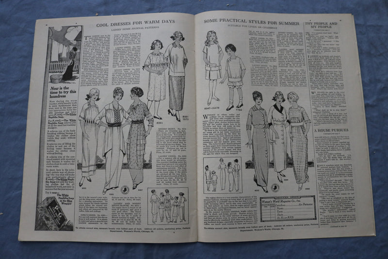 1914 JULY WOMAN'S WORLD MAGAZINE - ILLUSTRATIONS/STORIES/ADS - SP 4783K