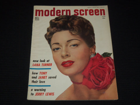 1954 JUNE MODERN SCREEN MAGAZINE - LANA TURNER COVER - E 12283