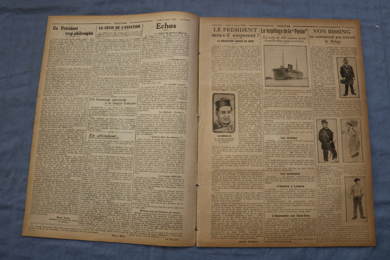 1916 JAN 3 EXCELSIOR JOURNAL - EN SOUVENIR DES GLOIRES D'ANTAN- FRENCH - NP 8552