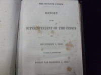 1853 REPORT OF THE SUPERINTENDENT OF THE CENSUS BOOK - 7TH REPORT - KD 727D