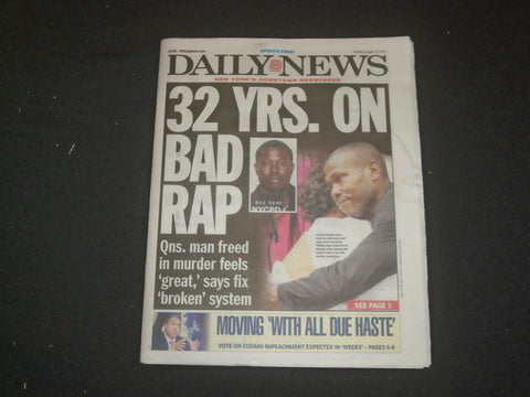 2021 AUGUST 10 NEW YORK DAILY NEWS NEWSPAPER - 32 YEARS ON A BAD RAP, MAN FREED