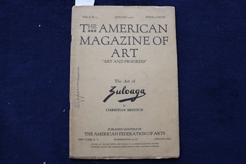 1917 JANUARY THE AMERICAN MAGAZINE OF ART - ZULOAGA BY CHRISTIAN BRINTON- K 1452