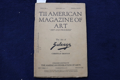 1917 JANUARY THE AMERICAN MAGAZINE OF ART - ZULOAGA BY CHRISTIAN BRINTON- K 1452
