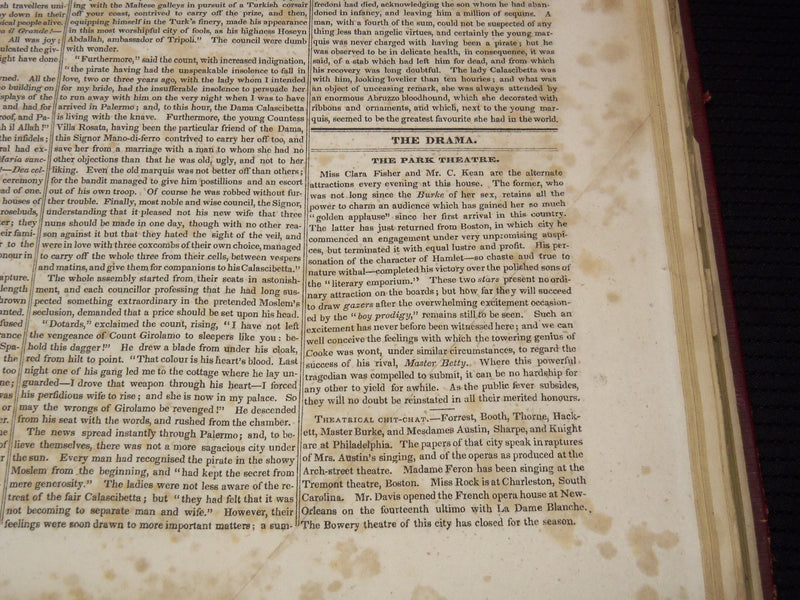 1830-1831 NEW YORK MIRROR AND LADIES GAZETTE BOUND VOLUME NO. 8 - KD 4675I