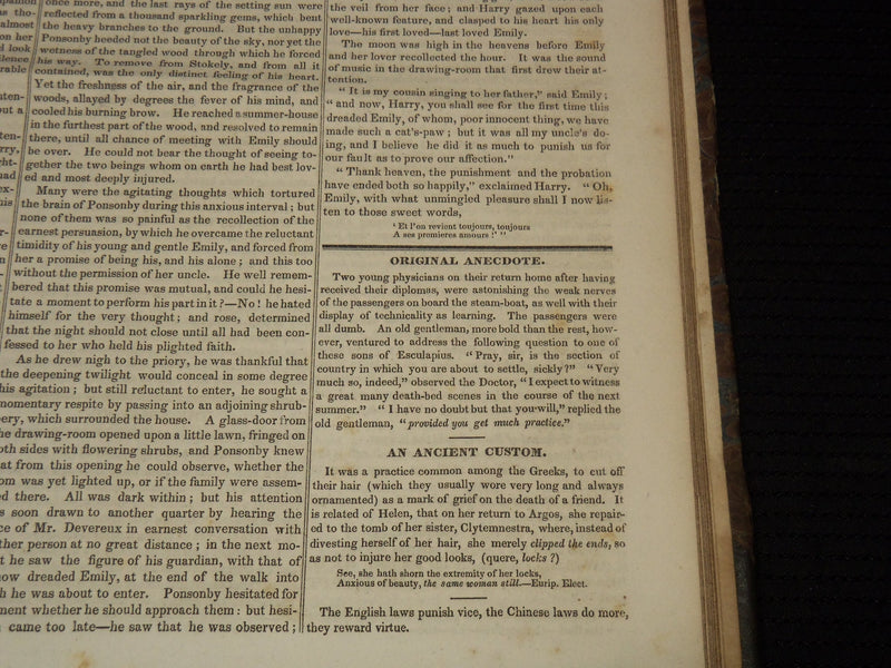 1828-1829 NEW YORK MIRROR AND LADIES GAZETTE BOUND VOLUME - SHELLEY - R 89P