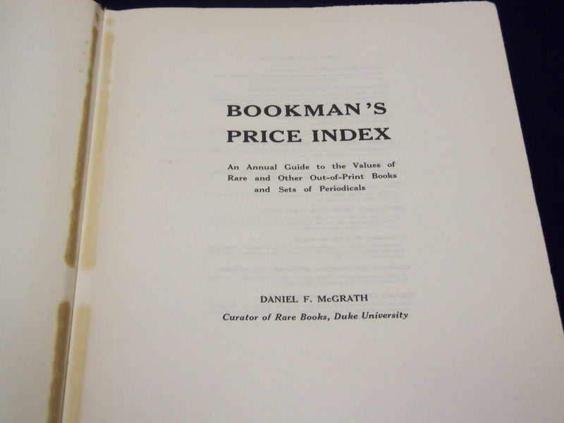 1964-1977 BOOK MAN'S PRICE INDEX EDITED BY DANIEL MCGRATH VOL LOT OF 11 - KD 75
