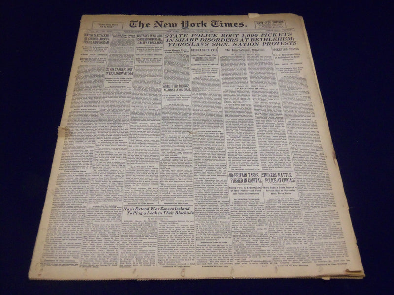 1941 MARCH 26 NEW YORK TIMES - STATE POLICE ROUT 1,000 AT BETHLEHEM - NT 1235