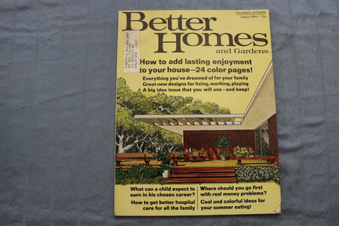 1966 AUGUST BETTER HOMES AND GARDENS MAGAZINE - LASTING ENJOYMENT COVER - E 9691