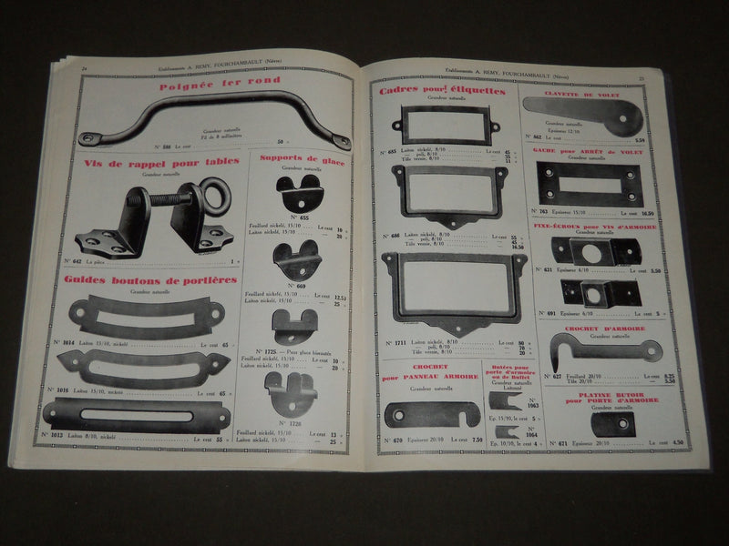 1930'S ETABLISSEMENTS A. REMY FOURCHAMBAULT FRENCH CATALOGUE - HARDWARE- FR 517