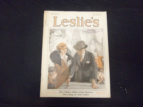 1921 APRIL 30 LESLIE'S WEEKLY MAGAZINE - GREAT COVER, PHOTOS & ADS - ST 2332