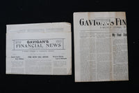 1908-1909 GAVIGAN'S FINANCIAL NEWS NEWSPAPER - LOT OF 2 - K 2947