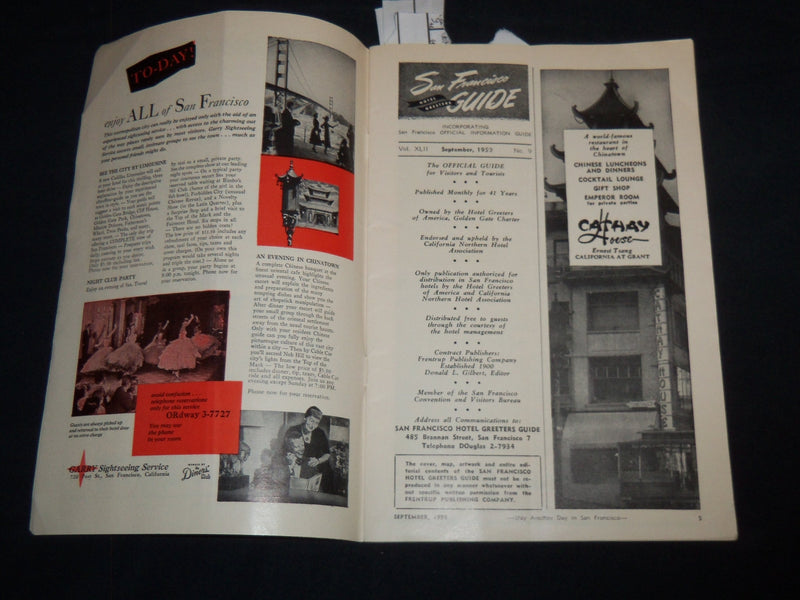 1959 SEPTEMBER SAN FRANCISCO GUIDE MAGAZINE - GOLDEN GATE FIELD - J 8569