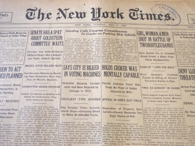 1922 MAY 9 NEW YORK TIMES - HOLDS CROKER WAS MENTALLY CAPABLE - NT 5820