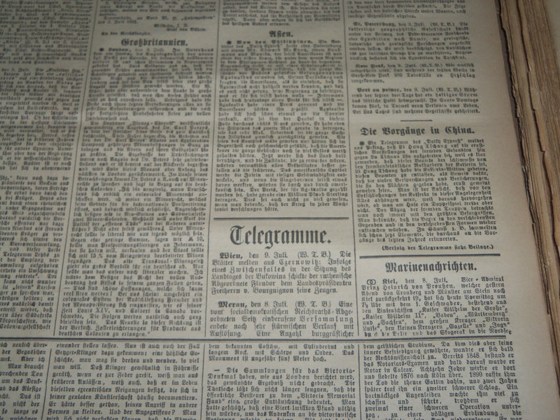 1901 JULY 3-AUGUST 31 HAMBURGER NACHRICHTEN GERMAN NEWSPAPER LOT - BV 163