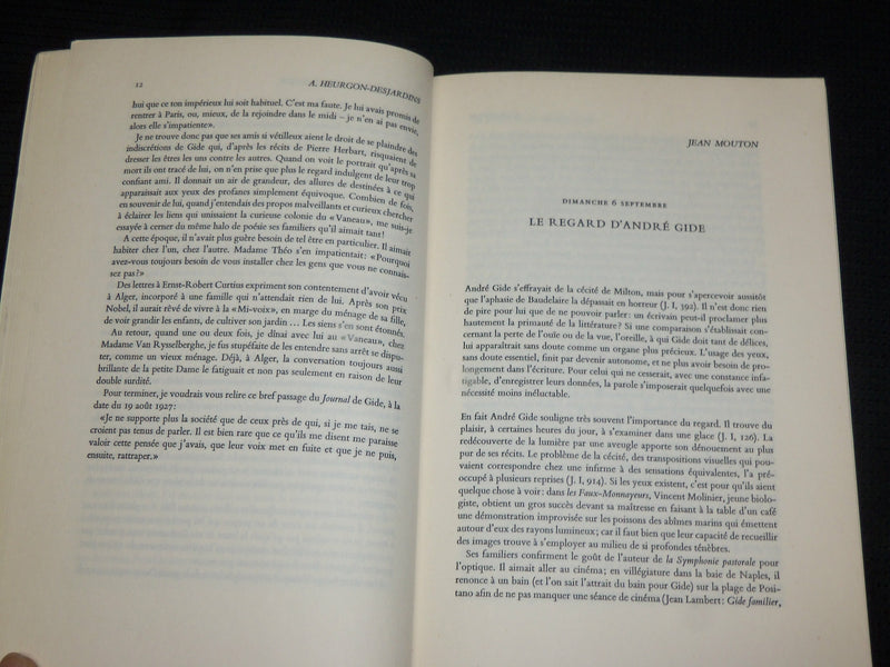 1967 ENTRETIENS SUR ANDRE GIDE SOFTCOVER BOOK BY MARCEL ARLAND - KD 7322