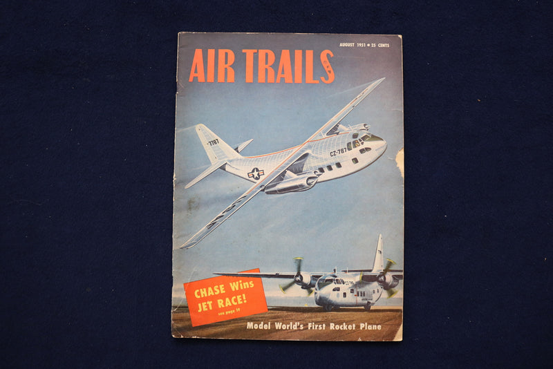 1951 AUGUST AIR TRAILS MAGAZINE - CHASE ASSAULT TRANSPORTS COVER - E 11425