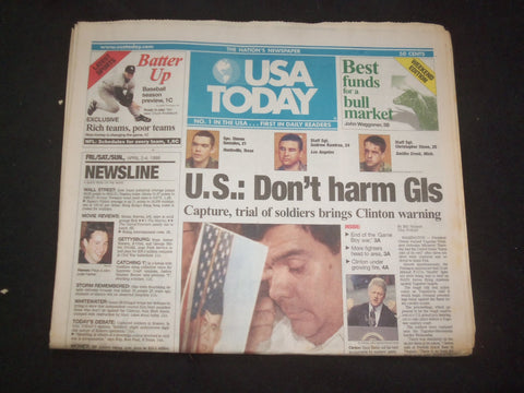 1999 APRIL 2-4 USA TODAY NEWSPAPER - U.S.: DON'T HARM GI'S - NP 8018