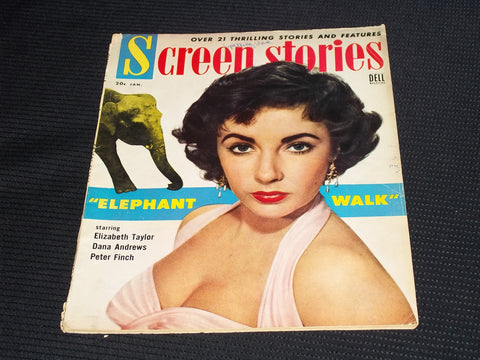 1954 JANUARY SCREEN STORIES MAGAZINE - LIZ TAYLOR FRONT COVER - E 15876