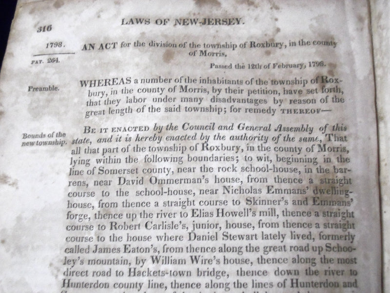 1821 LAWS OF THE STATE OF NEW JERSEY VOL- CONSTITUTION - DECLARTION - KD 2174
