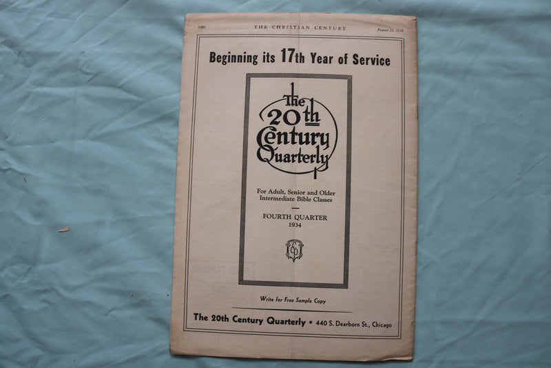 1934 AUGUST 22 THE CHRISTIAN CENTURY JOURNAL - K 2508