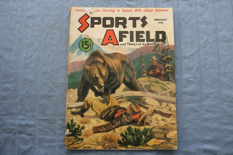 1940 FEBRUARY SPORTS AFIELD MAGAZINE - GOOSE SHOOTING IN CANADA COVER - SP 6174A