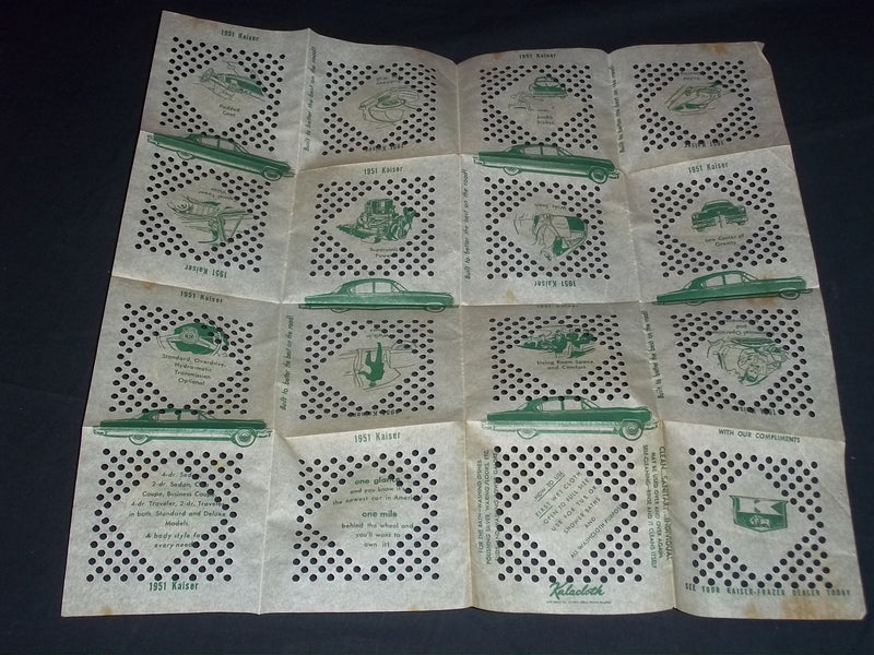 1951 VINTAGE KAISER-FRAZER DEALER KALACLOTH - J 5585