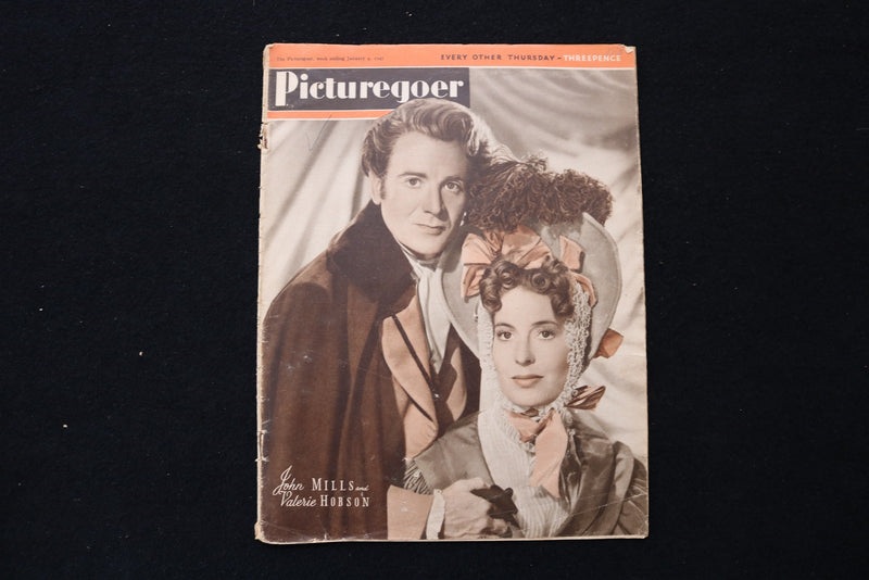 1947 JAN 4 PICTUREGOER MAGAZINE - JOHN MILLS & VALERIE HOBSON COVER - E 25969