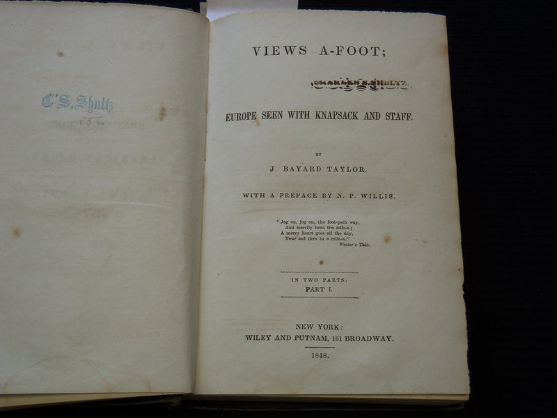 1848 VIEWS A-FOOT - LIBRARY OF AMERICAN BOOKS BY J. BAYARD TAYLOR - KD 7712