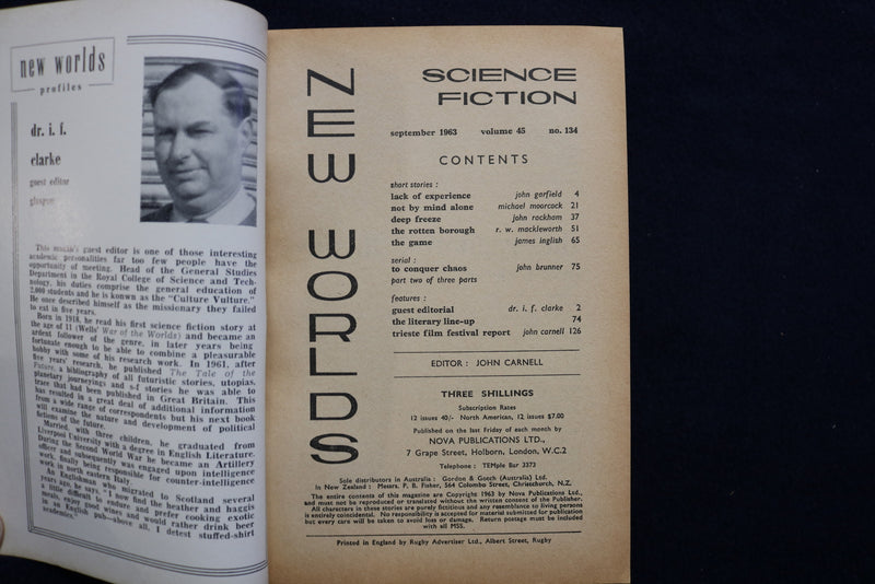 1963 SEPTEMBER NEW WORLDS SOFTCOVER DIGEST MAGAZINE-VOLUME 45, NUMBER 134- K 457