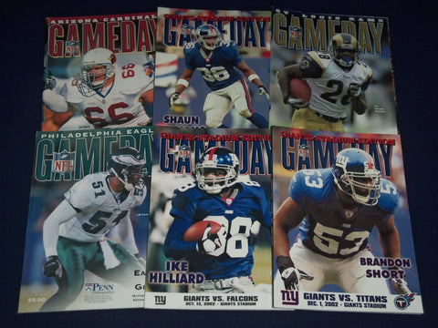 2002 NEW YORK GIANTS GAME DAY PROGRAM LOT OF 8 DIFFERENT - GREAT PHOTOS - O 2393