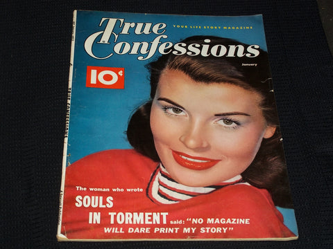 1952 JANUARY TRUE CONFESSIONS MAGAZINE VERY NICE COVER & INSIDE PAGES - E 3795
