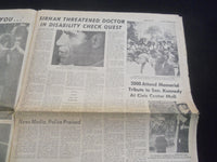 1968 JUNE 8 L. A. HERALD EXAMINER NEWSPAPER - ROBERT KENNEDY MOURNED - NP 5732