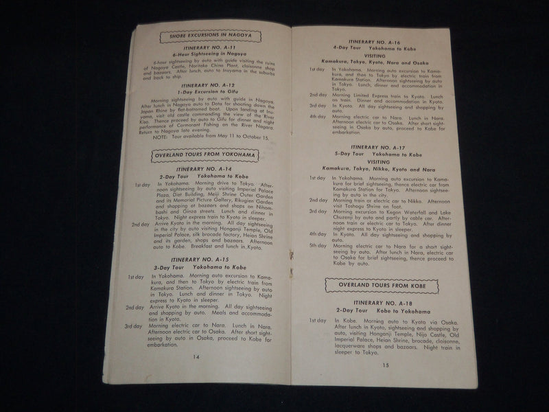 1951 JAPAN TOUR GUIDE BOOK - TRAVEL BURREAU - J 8524