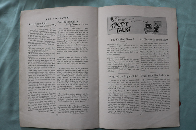1911-1925 PATTERSON, NJ HIGH SCHOOL - SPECTATOR MAGAZINES - LOT OF 8 - K 3349