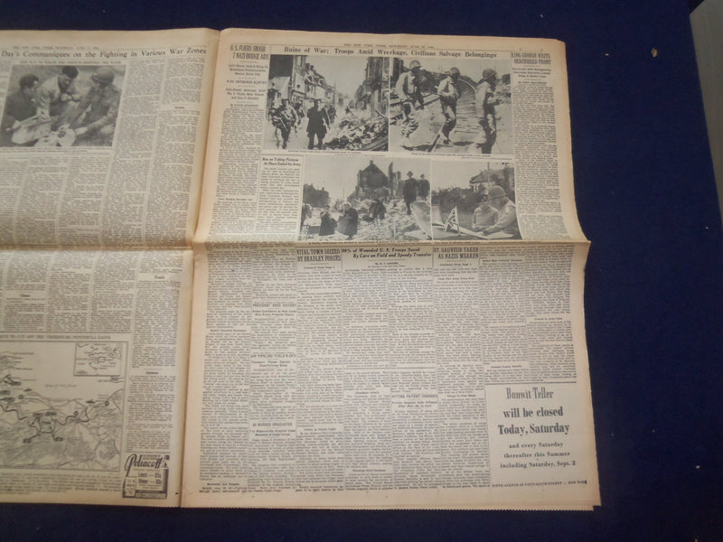 1944 JUNE 17 NEW YORK TIMES -AMERICANS IN ST. SAUVEUR, CUT CHERBORG LINE-NP 6570